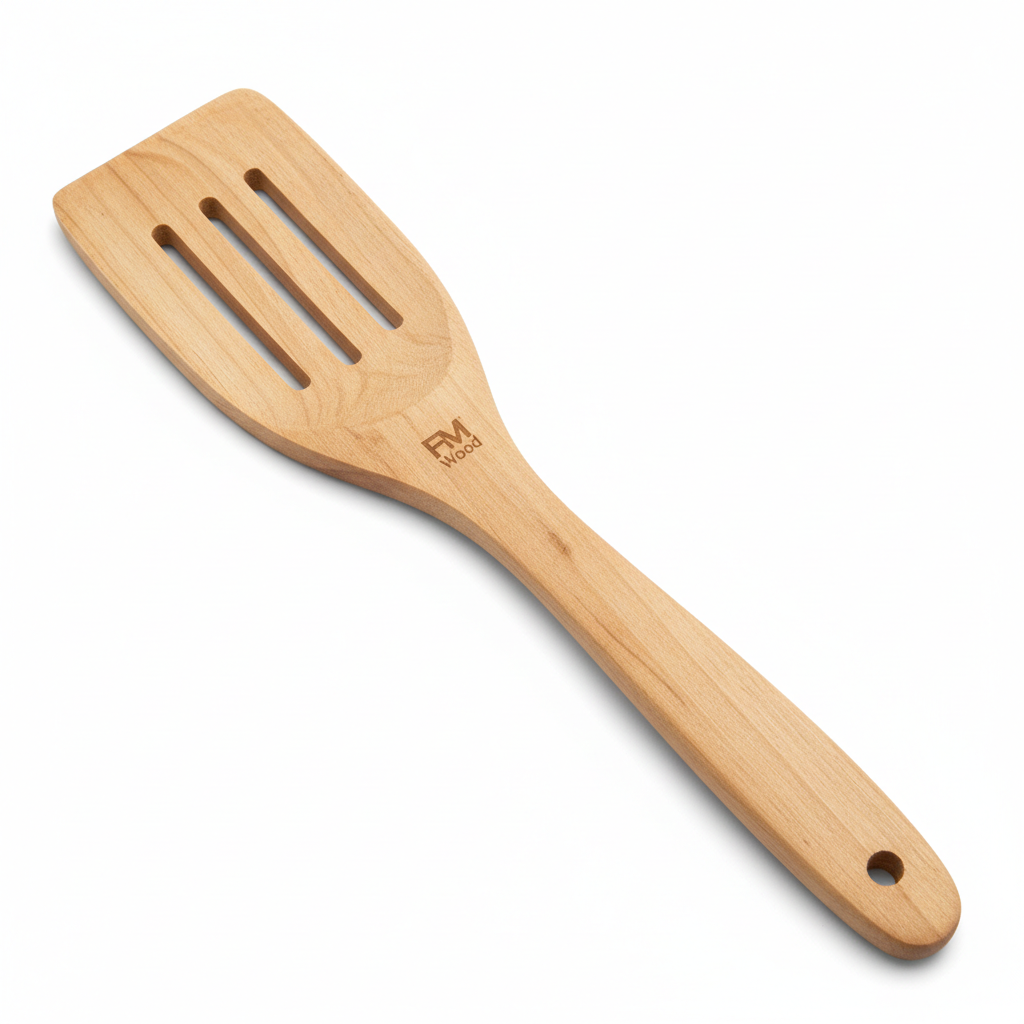 Fm Wood Slotted Spatula