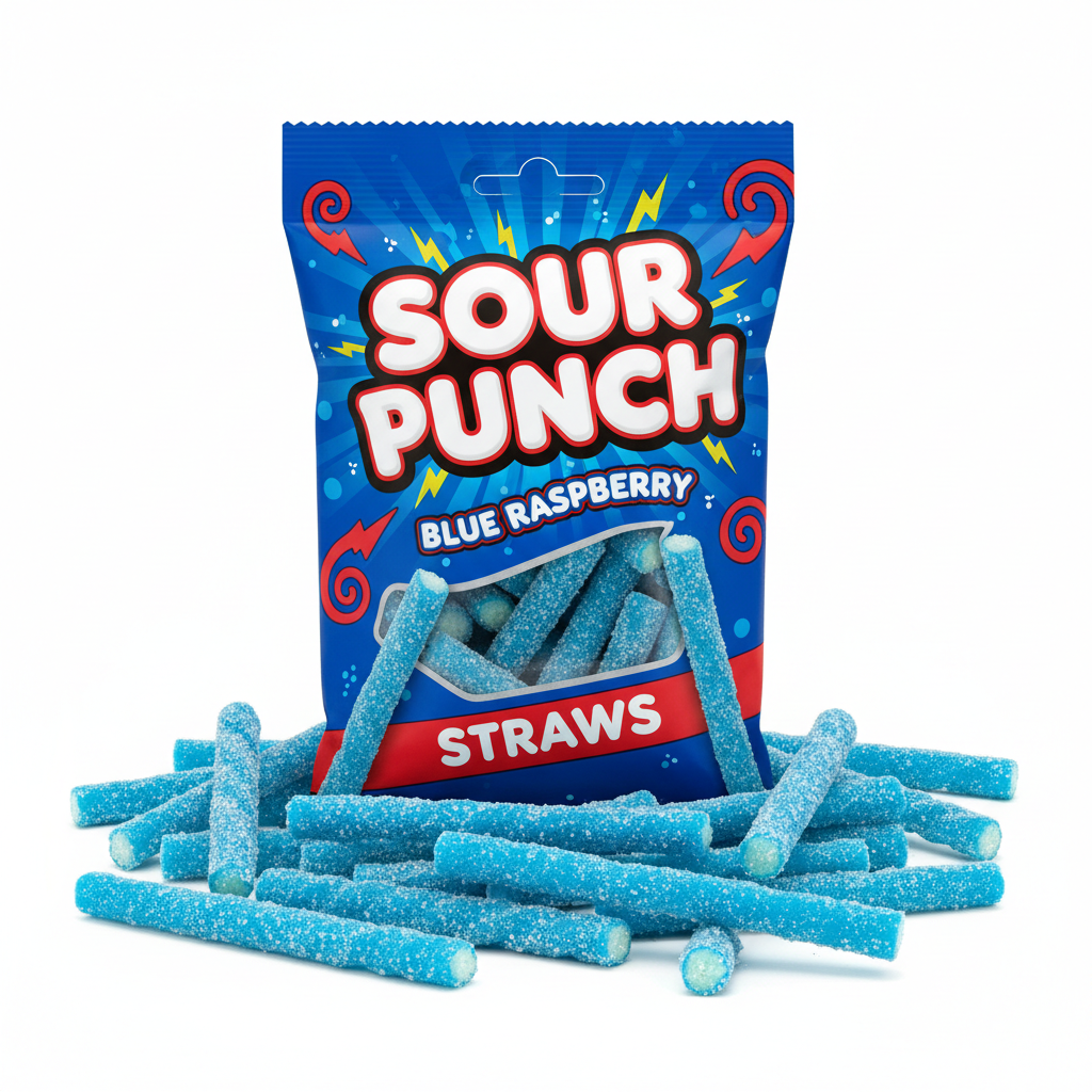 Blue Raspberry Sour Punch Straws