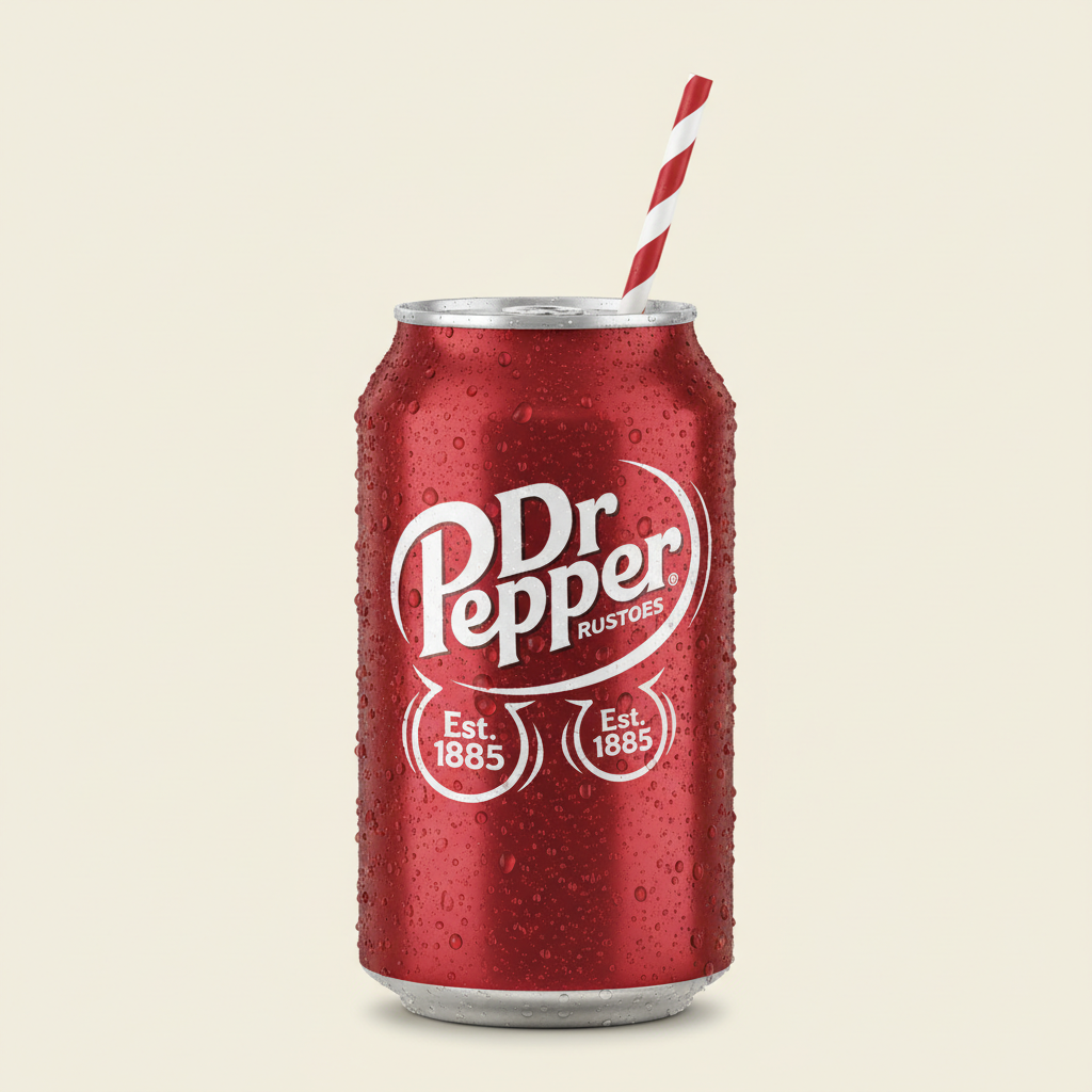 Dr Pepper Can Single Straw Cream