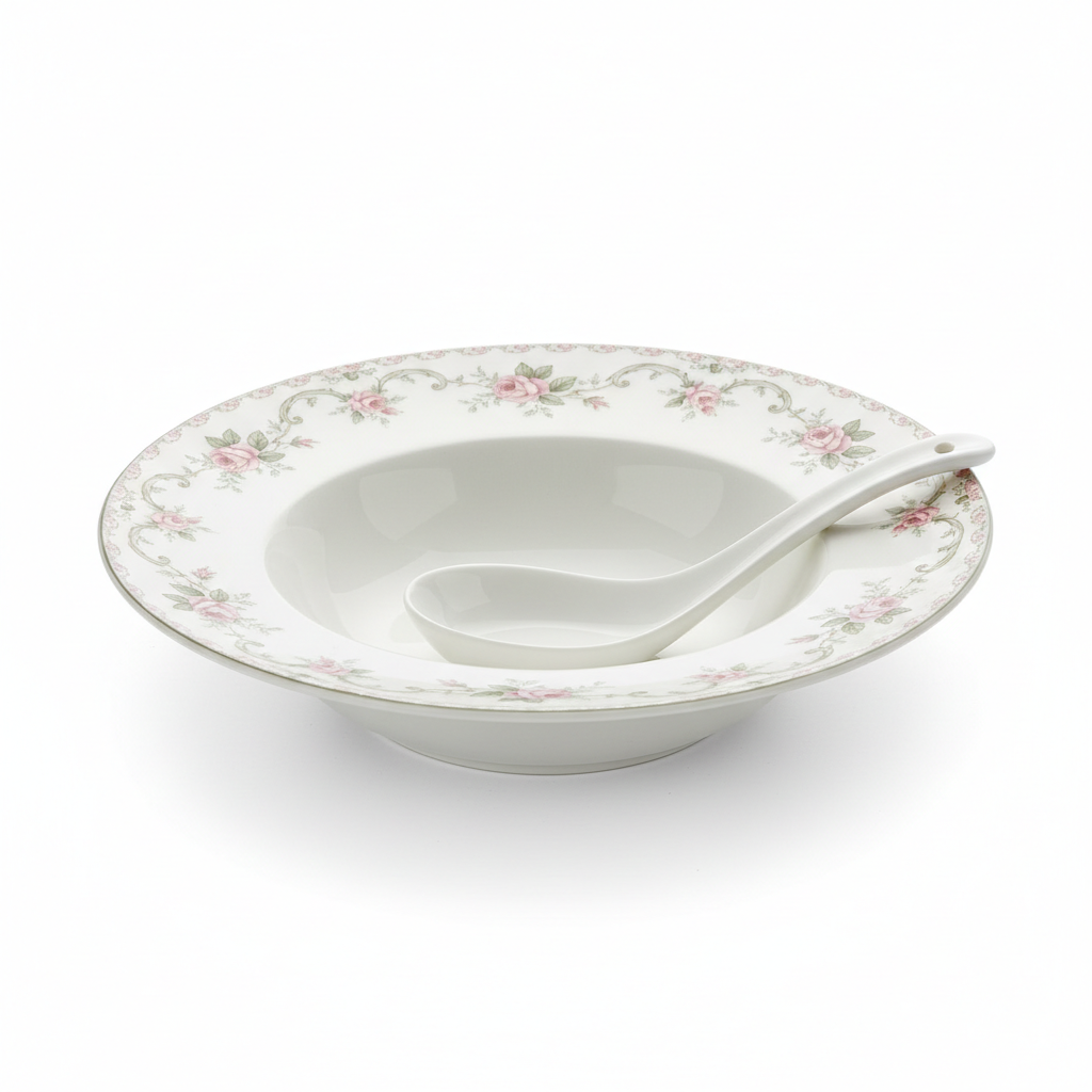 Family Maid Rose Soup Plate