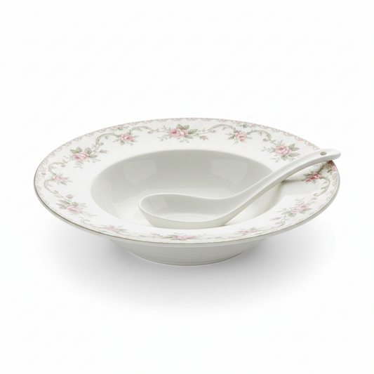 Family Maid Rose Soup Plate