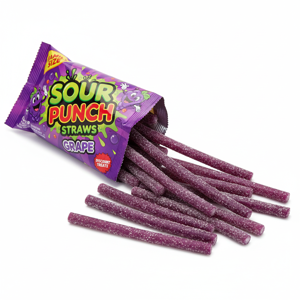 Grape Sour Punch Straws