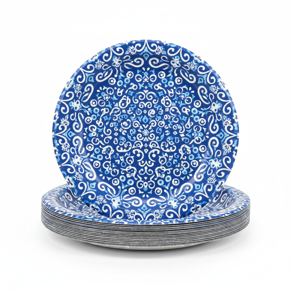 Unique 8 Inch Paper Plates Blue