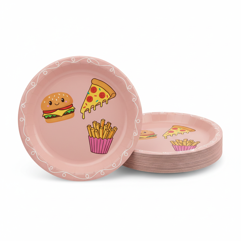 Unique 8 Inch Paper Plates Pink