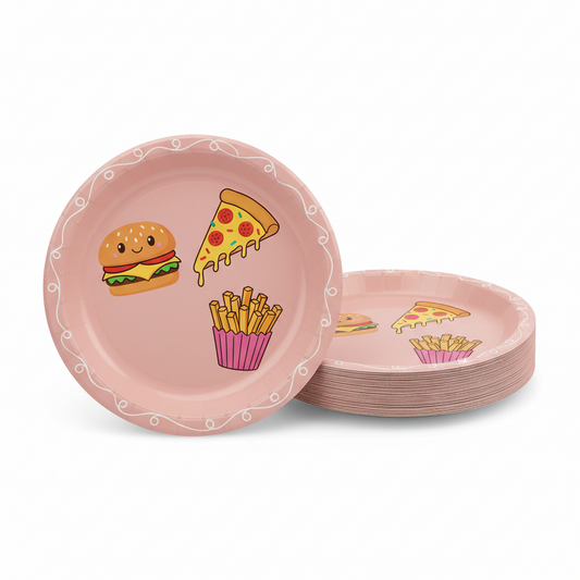 Unique 8 Inch Paper Plates Pink